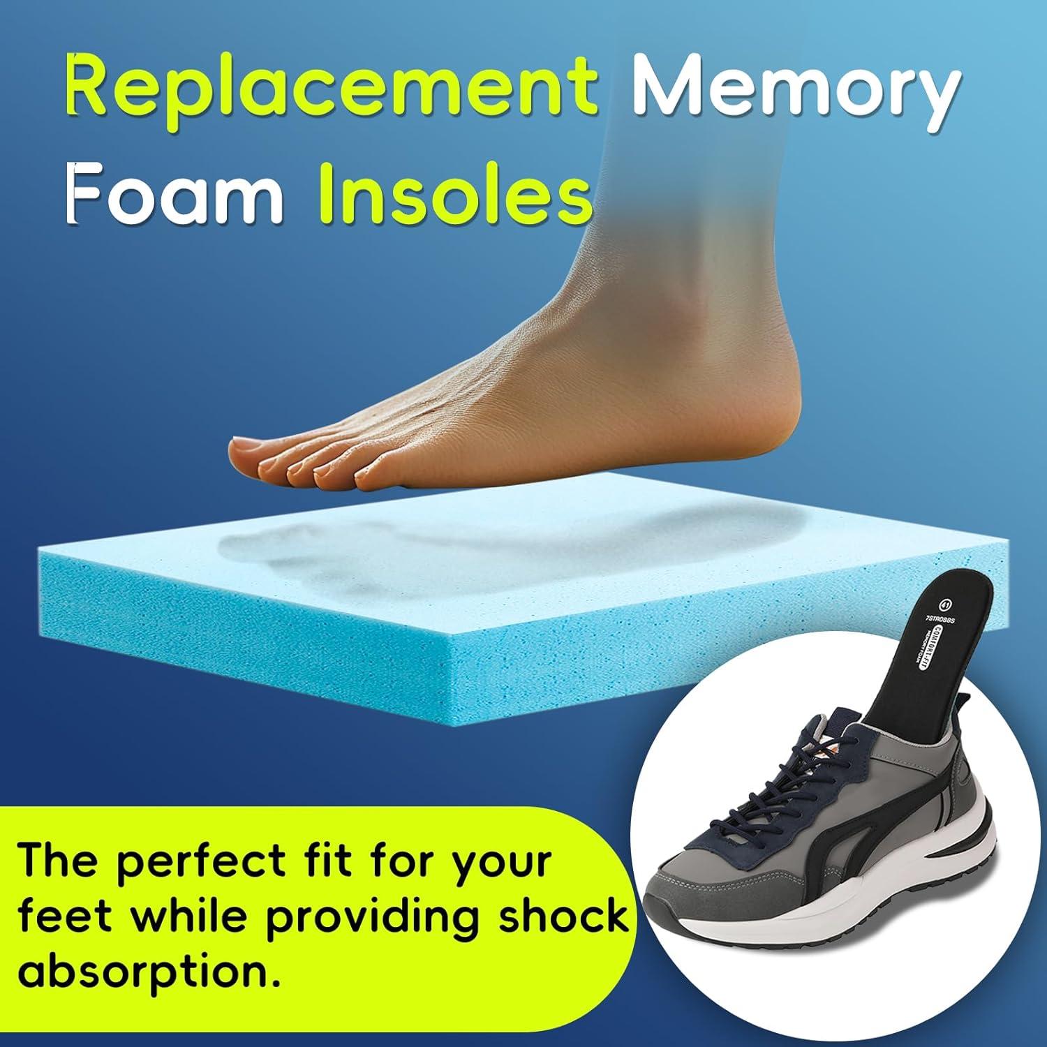 Memory Foam Einlegesohlen Damen Herren Schwarz EU44 - Sport Freizeit Stiefel Sneaker