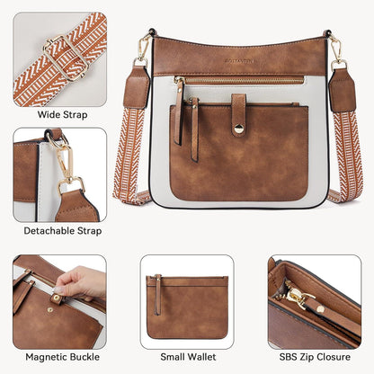 BOSTANTEN Handtasche Damen Mittelgroß Veganes Leder Umhängetasche