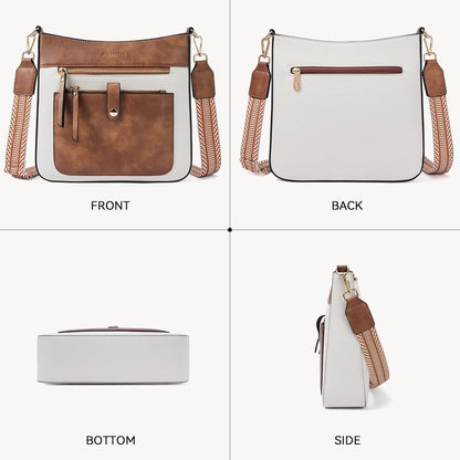 Handtasche Damen Mittelgroß Veganes Leder Schultertasche Crossbody