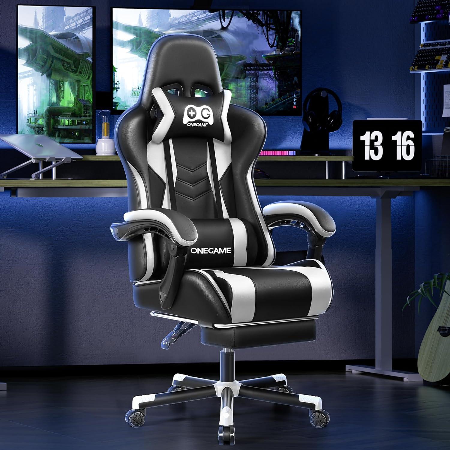 OneGame Gaming Stuhl mit Fußstütze und
