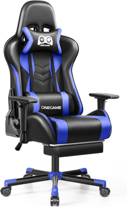 Ergonomischer Gaming Stuhl mit verstellbaren Armlehnen & PU-Leder