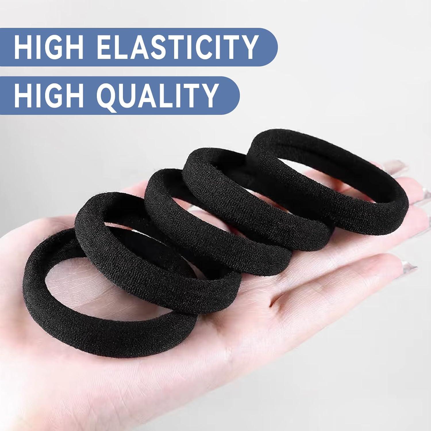 20er Set Schwarze Haargummis Scrunchies Elastisch Spiral Zopfgummi