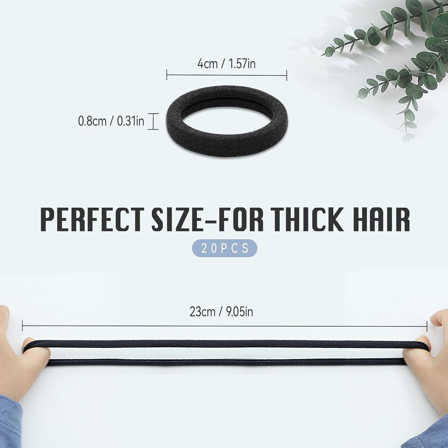 20er Set Elastische Haargummis Schwarz für Damen und Mädchen
