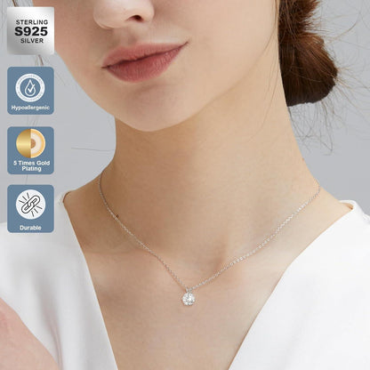 Moissanite Halskette Damen 925 Silber Anhänger 1 CT VVS1 D