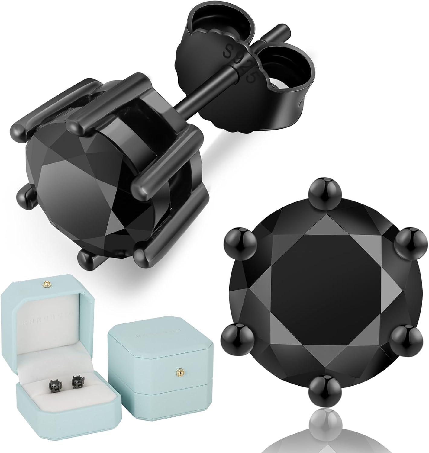 Moissanite Ohrringe 925 Silber 1,2-3 Karat VVS1 Diamant Schwarz
