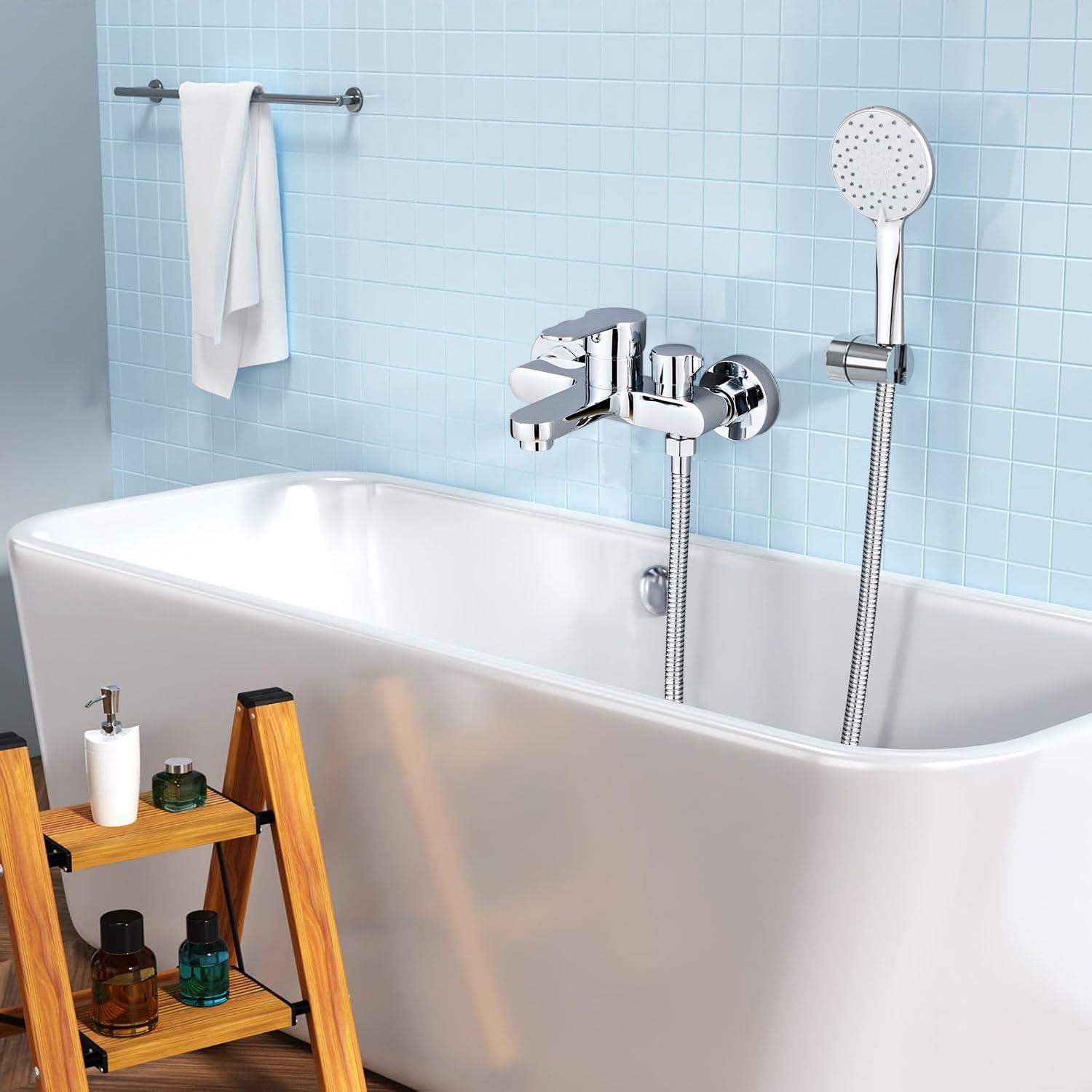 Badewannenarmatur Wandmontage Wasserhahn Einhebel Duscharmatur 1/2