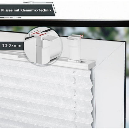 Plissee ohne Bohren Verdunkelung für Fenster Thermo 80x230cm