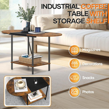 Moderne Nandae Couchtisch mit viel Stauraum | Holz & Metall | Einfache Montage