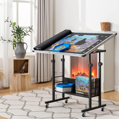 Jigsaw Puzzle Table Board with Cover Height Adjustment 1500