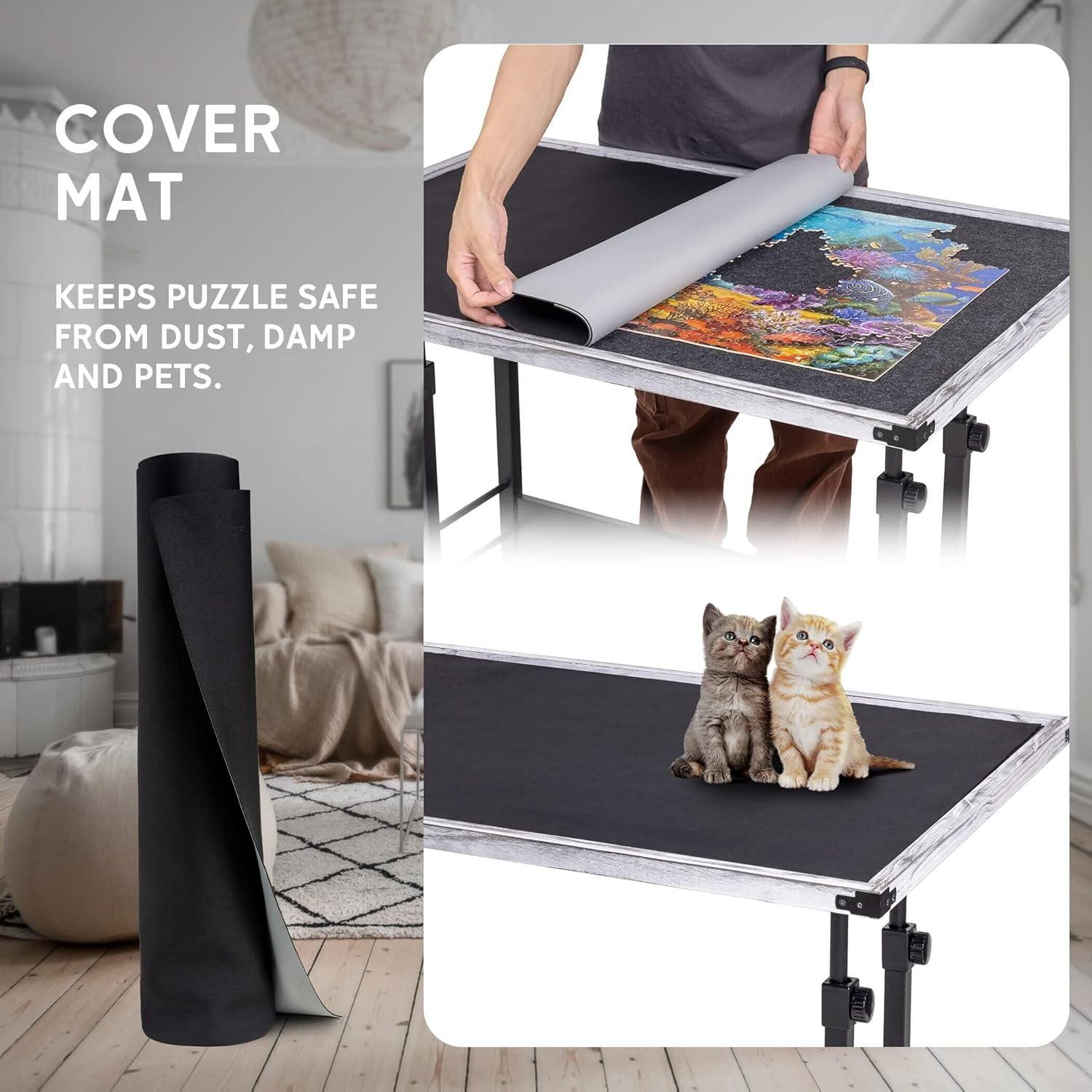 Jigsaw Puzzle Table 1500 Piece Puzzle Board Adjustable Height Gray