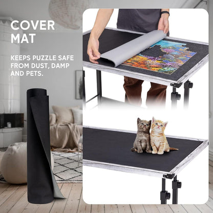 Jigsaw Puzzle Table 1500 Piece Puzzle Board Adjustable Height Gray