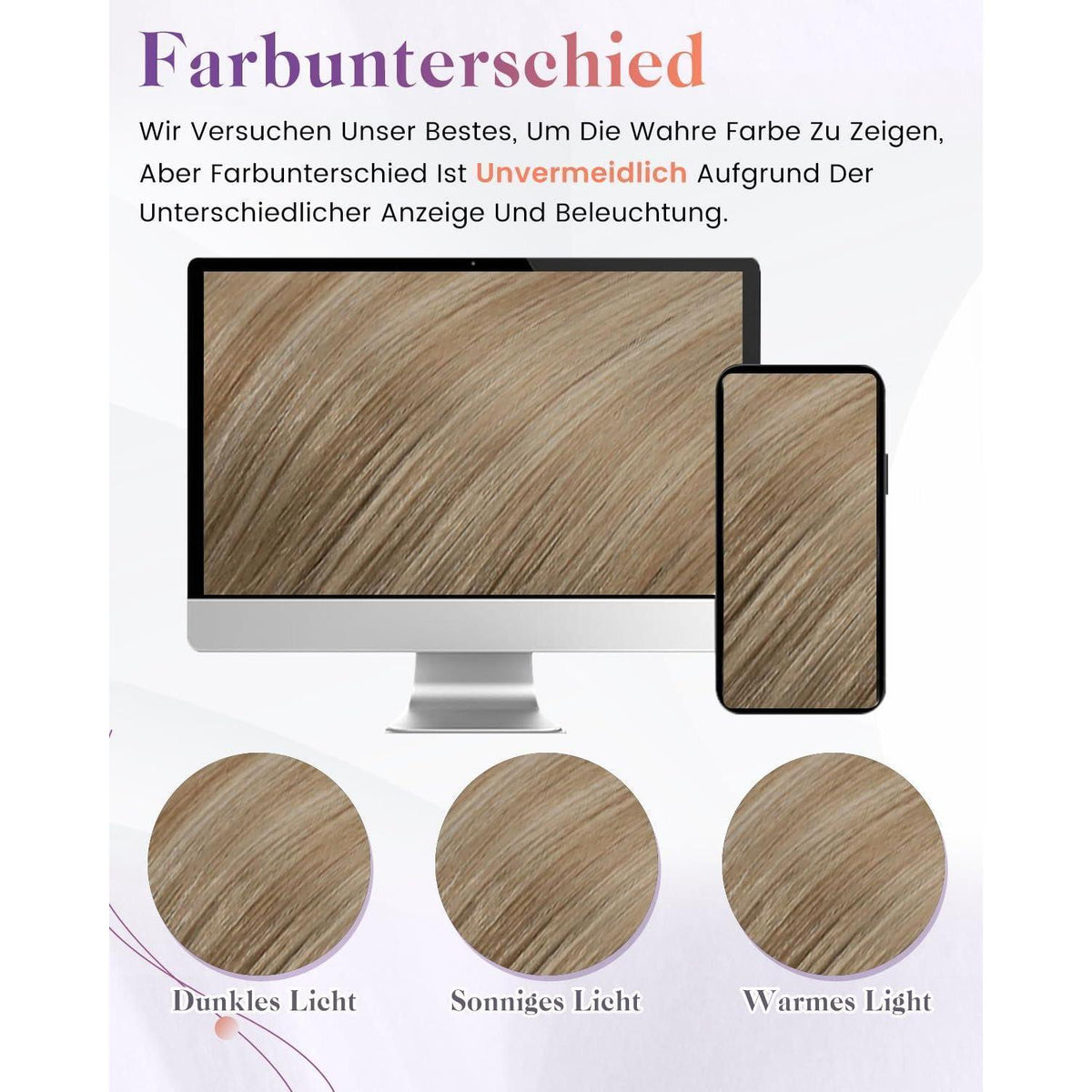 Remy Echthaar Pferdeschwanzverlängerung Aschblond mit Goldblond 40cm