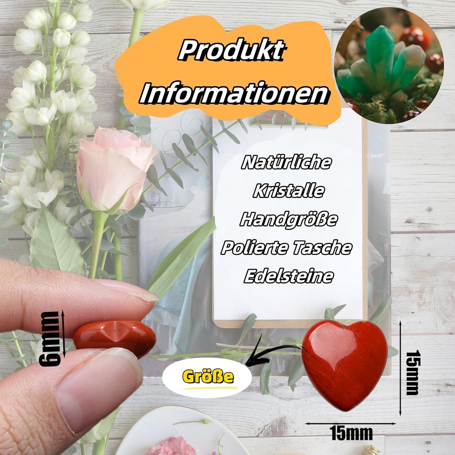 20 Stück Amethyst Herz Edelsteine Heilung Kristall Set Natürliche Stein Reiki