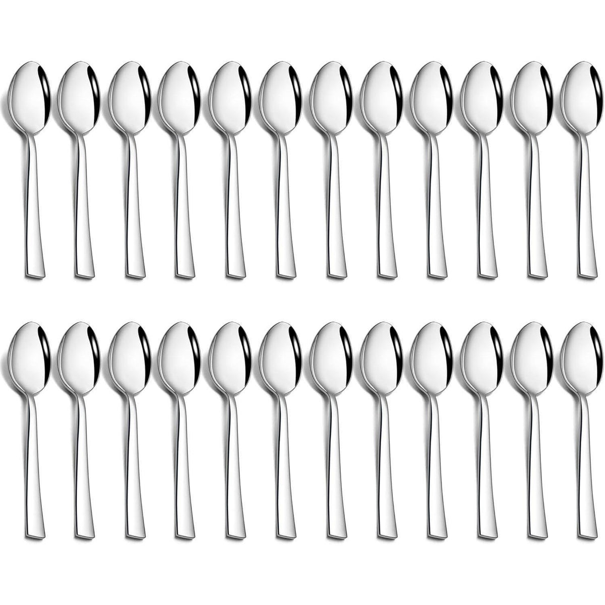 24er Set Teelöffel Edelstahl 13,5cm Quadratischer Griff