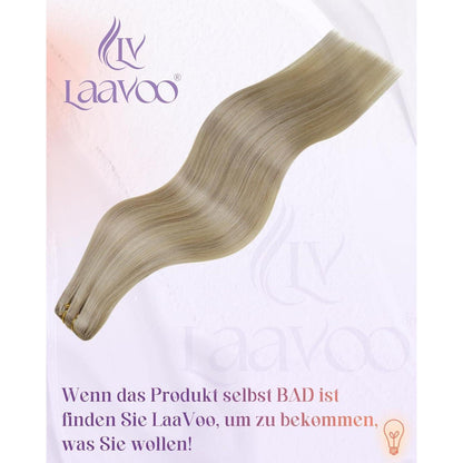 Echthaar Tressen zum Einnähen Blond Highlight Mittelblond