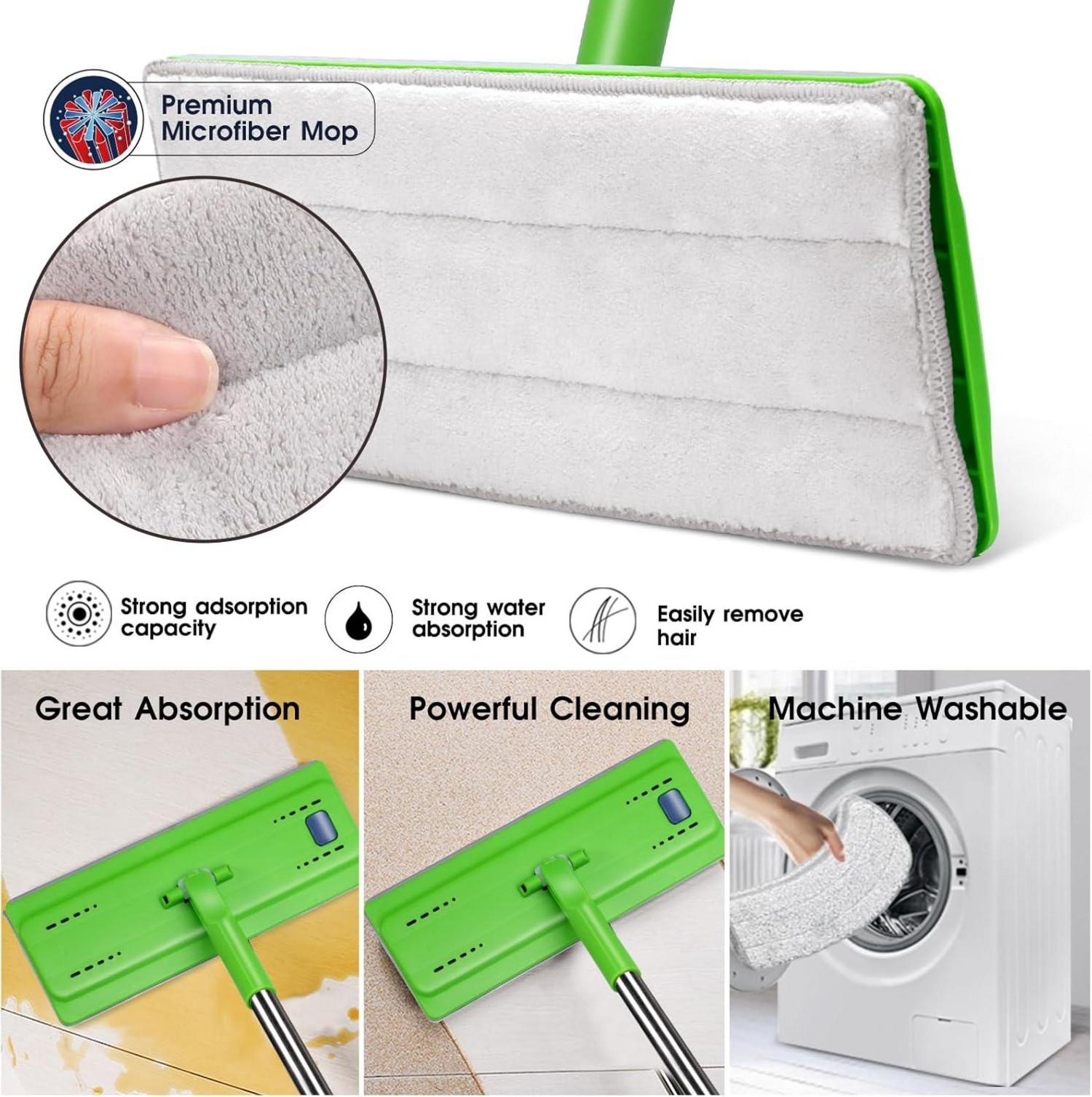 Wischmopp Set mit Eimer und 5 Mikrofaser Pads