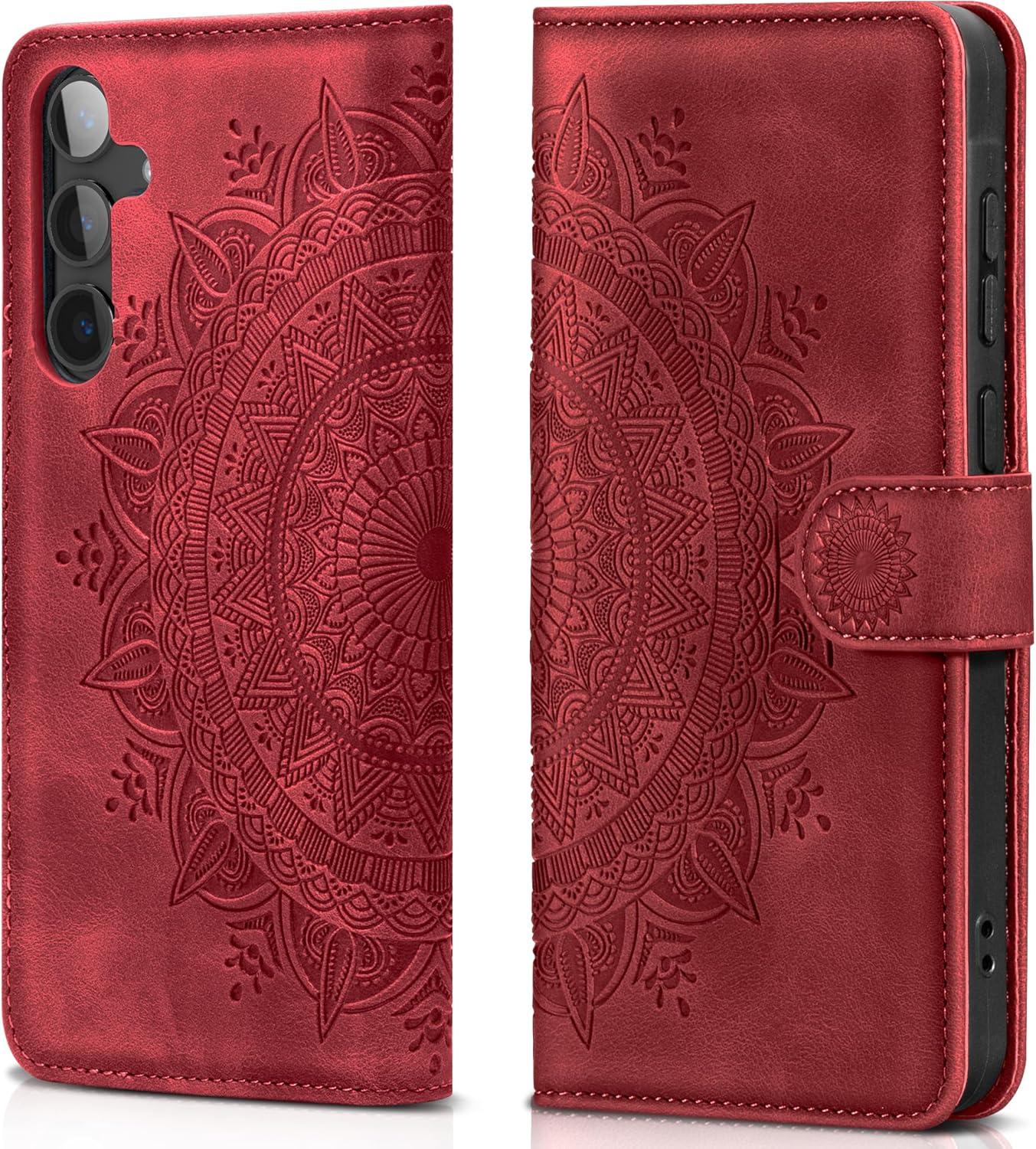 Samsung Galaxy S24 5G Hülle - EASDNB Leder Wallet Case - Rot