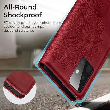 Samsung Galaxy A51 Hülle Wallet Flip Case mit Standfunktion Rot