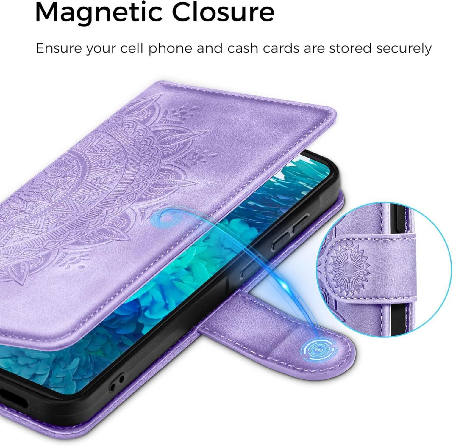 Samsung Galaxy S20 FE Hülle - Flip Wallet Leder Case mit Standfunktion & Kartenfach - Hellviolett