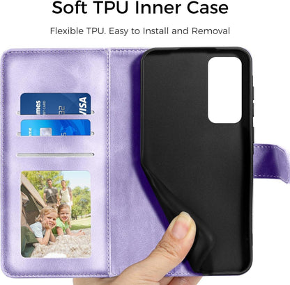 EASDNB Samsung Galaxy S20 FE Lederhülle Flip Wallet Case Hellviolett