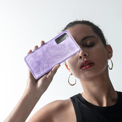 EASDNB Samsung Galaxy S20 FE Lederhülle Flip Wallet Case Hellviolett