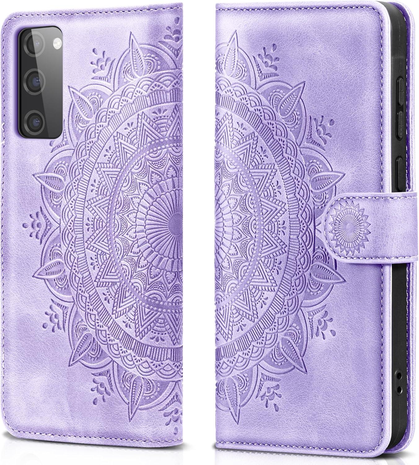 Samsung Galaxy S20 FE Hülle - Flip Wallet Leder Case mit Standfunktion & Kartenfach - Hellviolett
