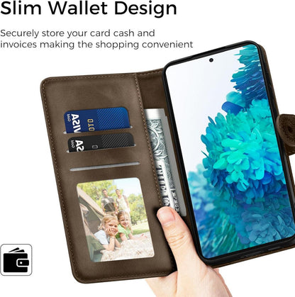 Samsung Galaxy S20 FE Leder Wallet Hülle Braun Magnet