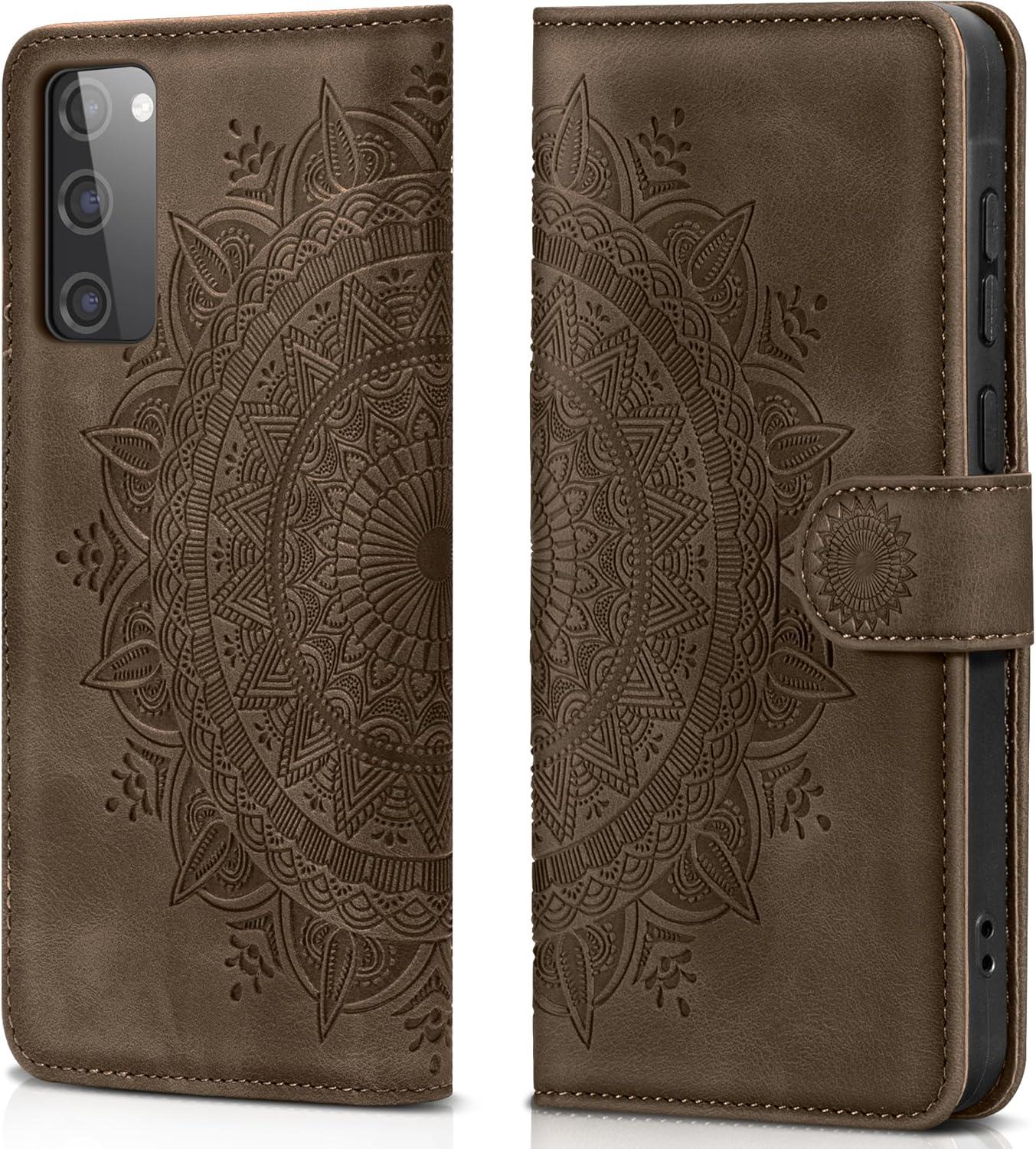 Samsung Galaxy S20 FE Hülle - Leder Flip Wallet Case Braun