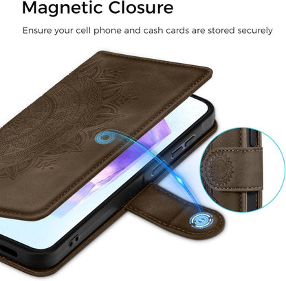 Lederhülle für Samsung Galaxy A55 5G Hülle Wallet Magnet Braun