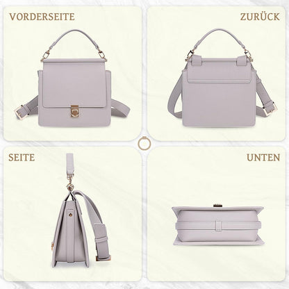 Kleine Damen Handtasche French Style PU Ledertasche Verstellbarer Gurt