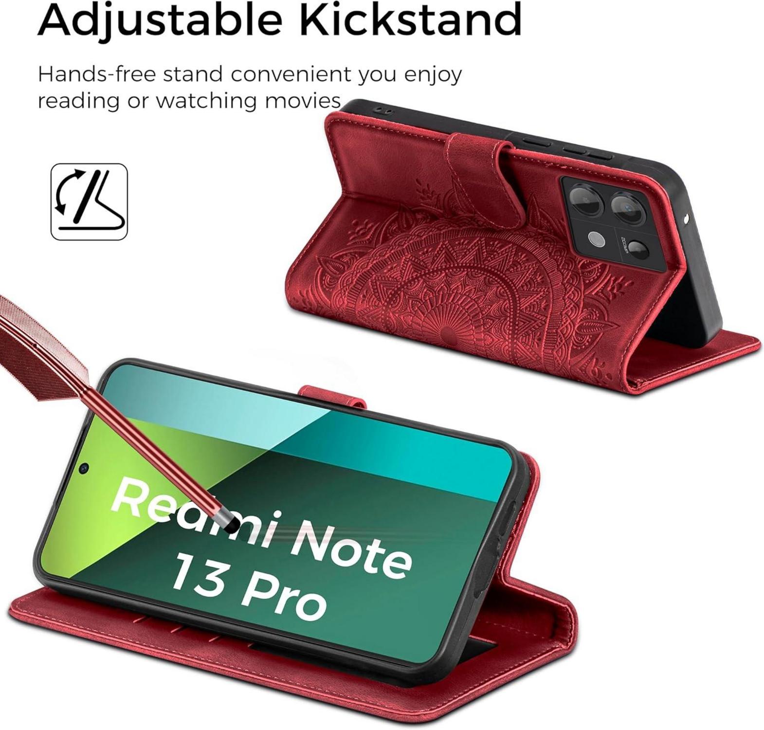 Handyhülle für Xiaomi Redmi Note 13 Pro 5G Flip Wallet PU Leder Case