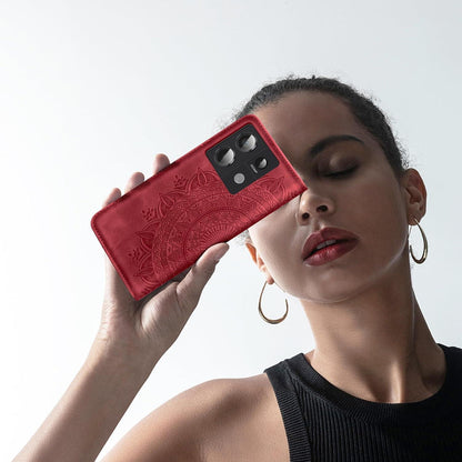 Handyhülle Xiaomi Redmi Note 13 Pro 5G Premium PU Leder Flip Wallet Rot