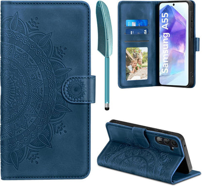 Samsung Galaxy A55 5G Hülle Flip Wallet PU Leder Case Magnet