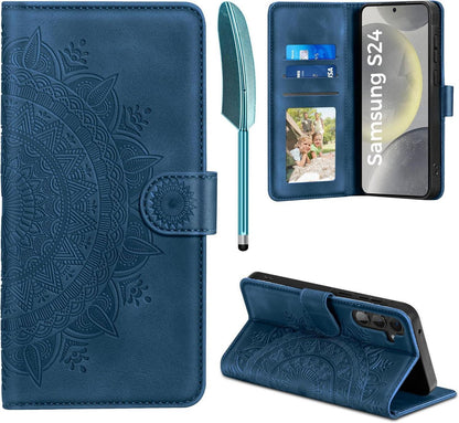 Samsung Galaxy S24 5G Flip Wallet Lederhülle mit Standfunktion