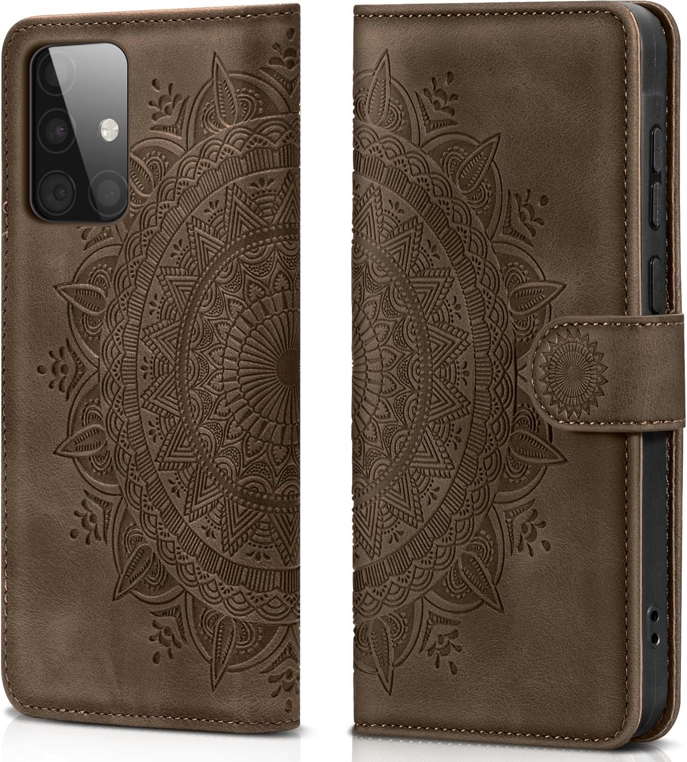 Lederhülle Samsung Galaxy A51 Flip Wallet Hülle Braun