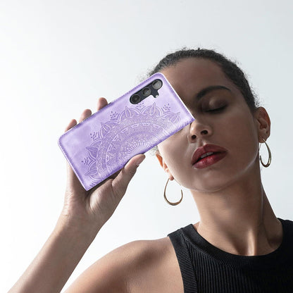 Samsung Galaxy A55 5G Hülle PU Leder Wallet Case Hellviolett