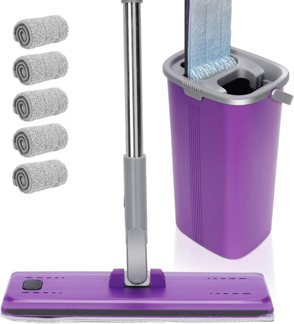 Masthome Wischmopp Set mit Eimer und 5 Mikrofaser Pads