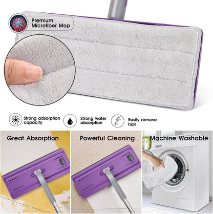 Wischmopp Set mit Eimer und Auswringfunktion - Violett