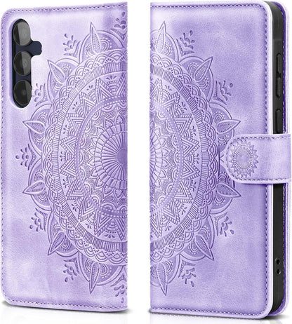 Samsung Galaxy A15 5G/4G Leder Wallet Hülle - Hellviolett