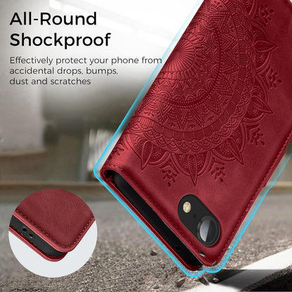 Handyhülle iPhone SE 2022/20/7/8 Leder Flip Schutzhülle mit Ständer
