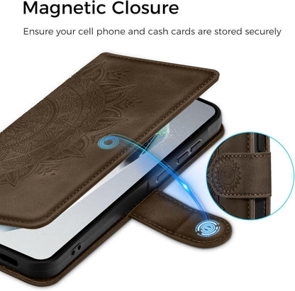 Samsung Galaxy S24 Ultra Handyhülle Flip Wallet Premium PU Leder Tasche Braun