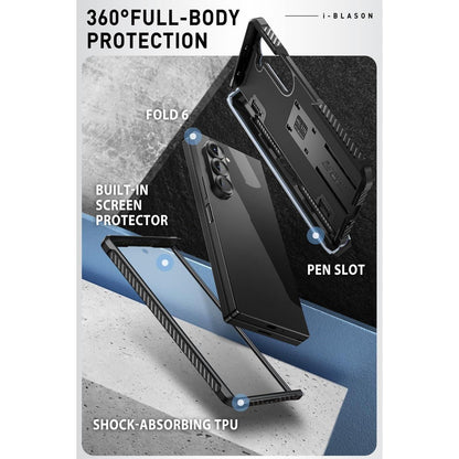 Galaxy Z Fold 6 Hülle mit S Pen Halter und Ständer, Blau