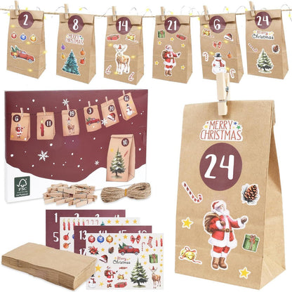 Adventskalender zum Befüllen 2026 Jahr Tüten DIY Weihnachten