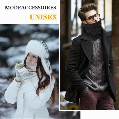 Loop Schal Damen Herren Winter Schlauchschal Unisex Warm Beige+Hellgrau