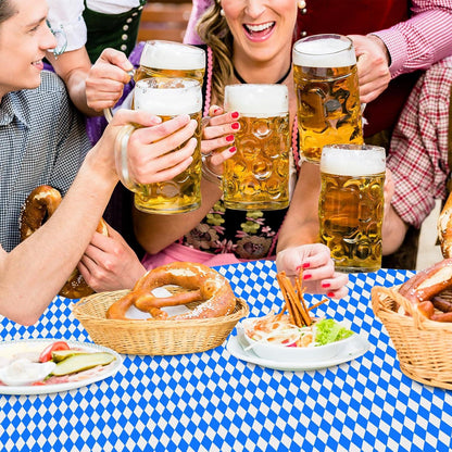 Oktoberfest Tischdecke bayerische Flagge blau-weiß Rautenkaro 54x108in