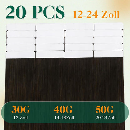 Echthaar Tape Extensions 60cm Blond Balayage Ombre
