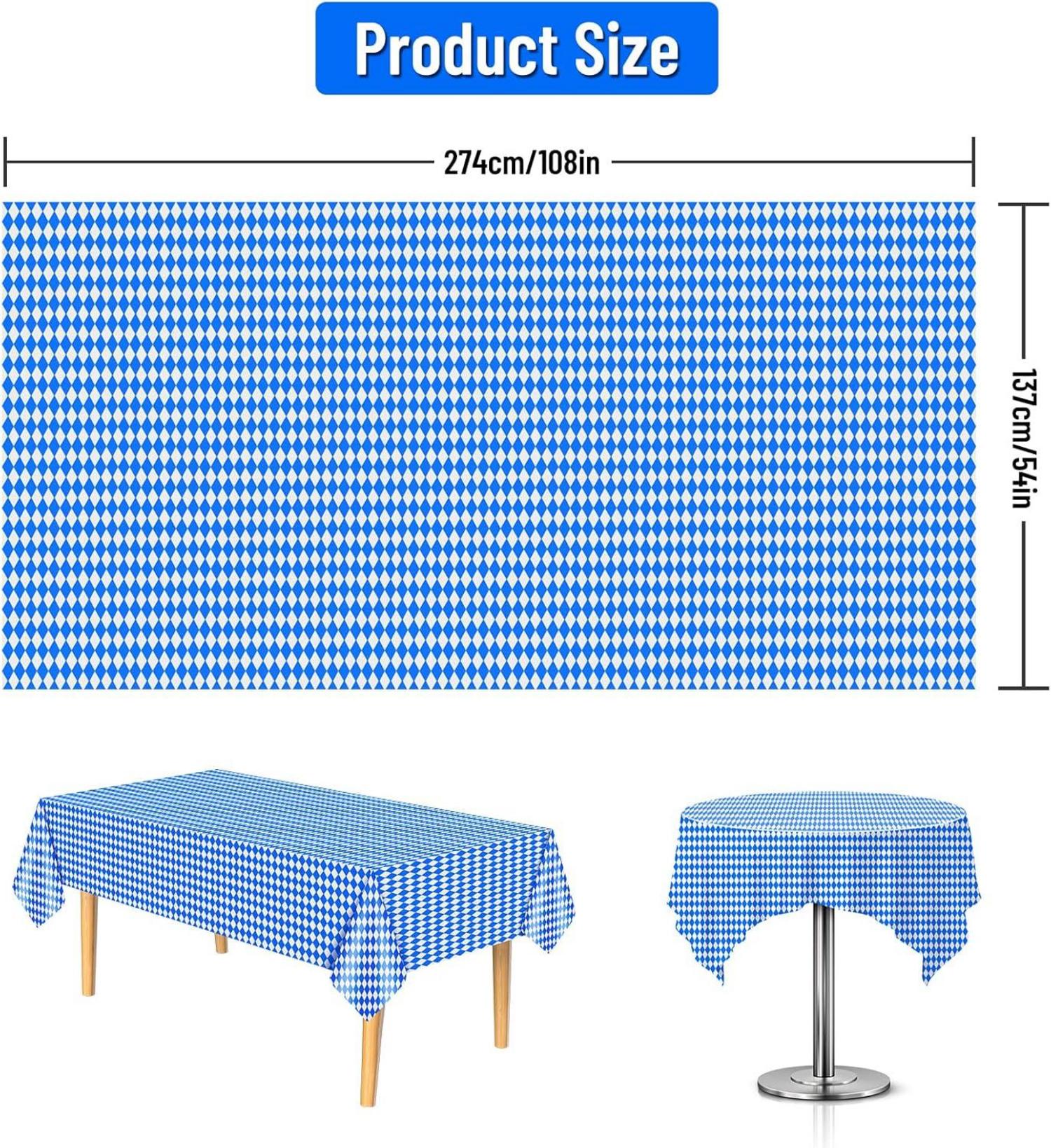 Oktoberfest Einweg Tischdecke bayerische Flagge Rautenkaro 2er Set