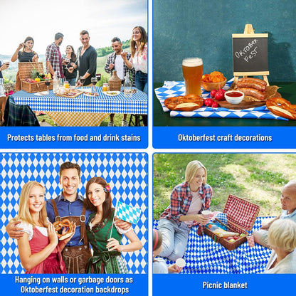 2er Set Oktoberfest Tischdecke bayerische Flagge blau-weißes