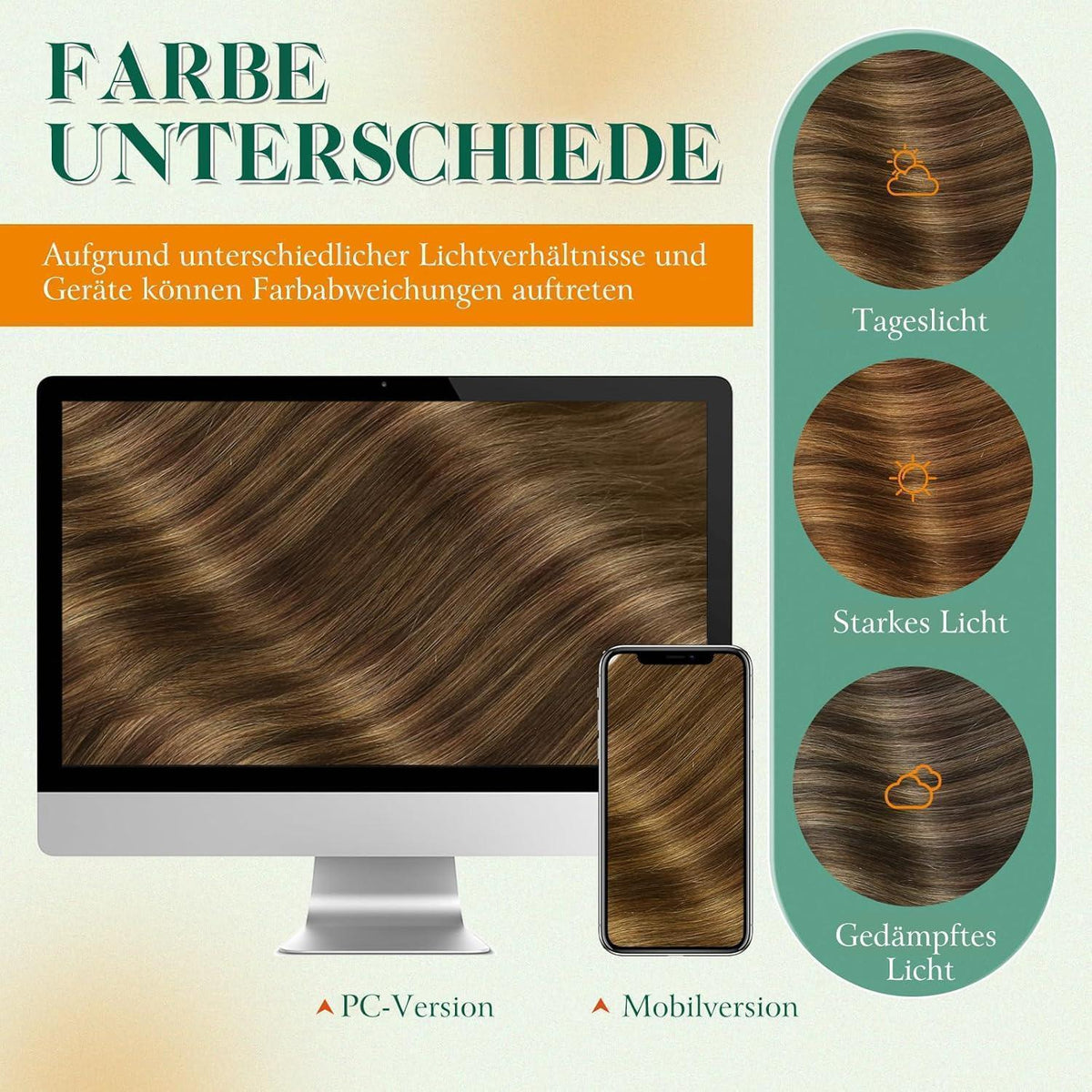 Echthaar Tape Extensions Balayage Braun Ombre 45cm