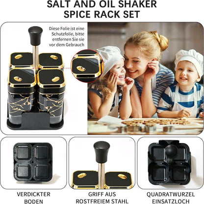 SAEIV 4-teiliges Gewürzgläser Set mit Drehbaren Deckeln